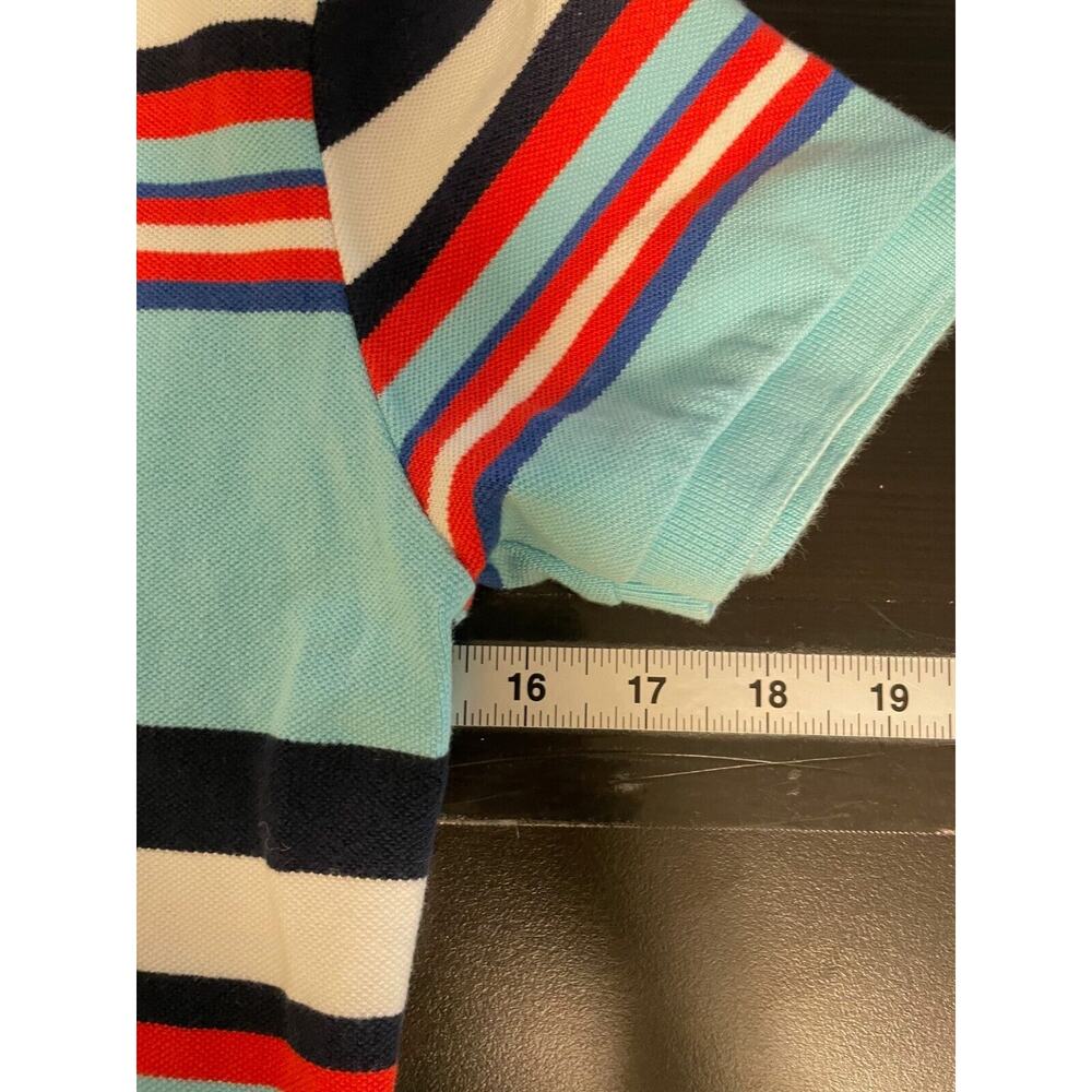 Vintage Juniors Polo Shirt Small Striped Cropped 1/2 Zip Sporty Grunge 90s Y2K - Picture 4 of 6